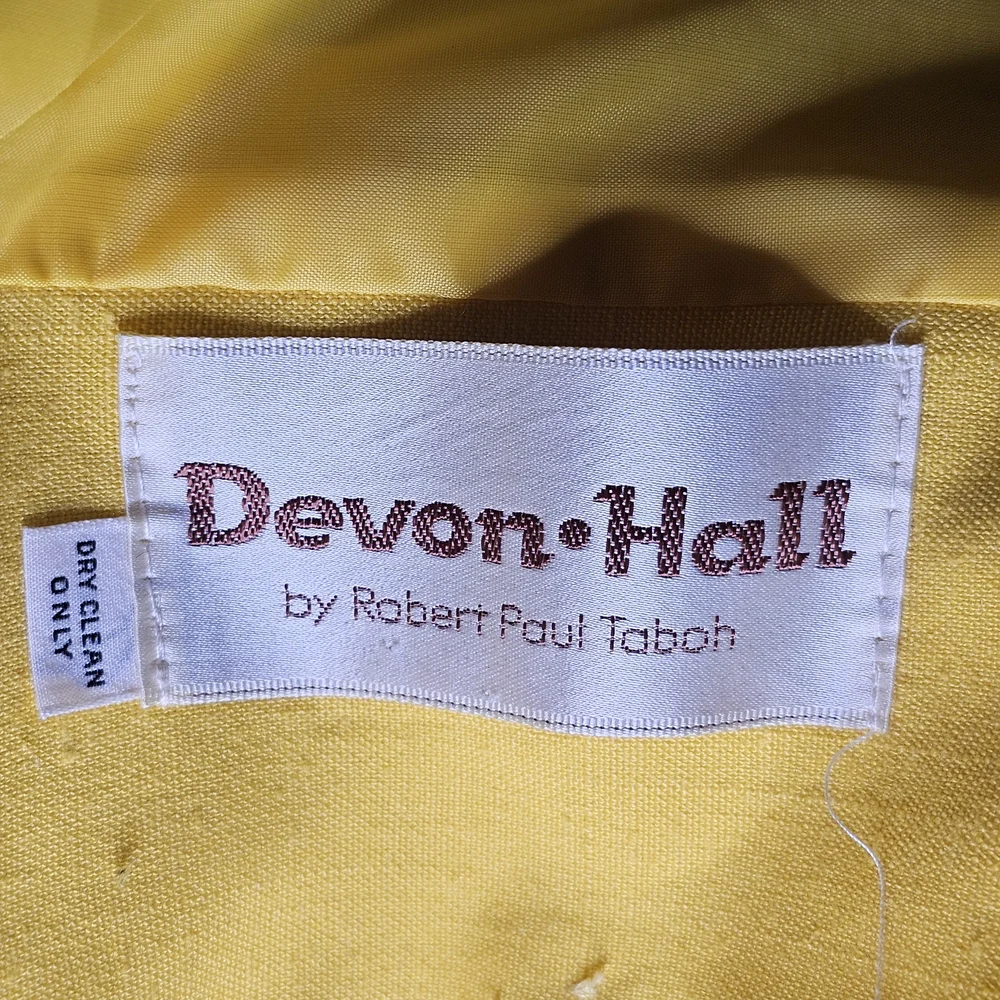 Vintage Yellow Skirt Suit Set Women's Size 4 1970s Retro Office Union Made in US